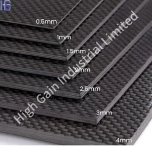 Qual é a espessura comum da placa de fibra de carbono?
